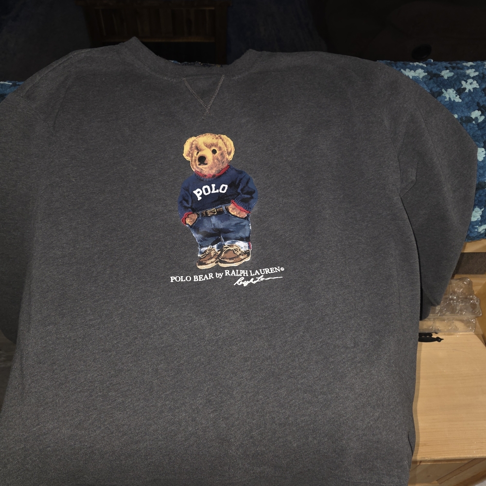 Ralph Lauren Charcoal Polo Bear Crewneck Sweater